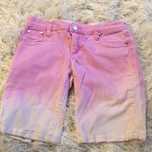 Long pink jean shorts (label size kids 14)